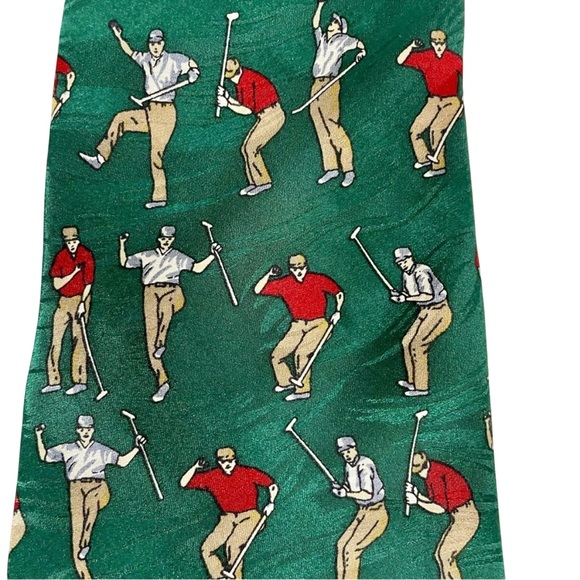 Museum Artifacts 100% Silk Men’s HandMade Golf Tie Sportswear VTG Retro Tie - Picture 3 of 6